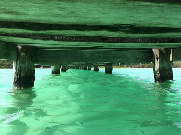 underneath a dock